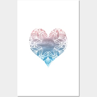 Watercolour Pattern Heart Design Posters and Art